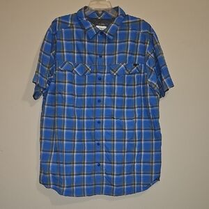 Volcom Blue and YellowPlaid Casual Shirt